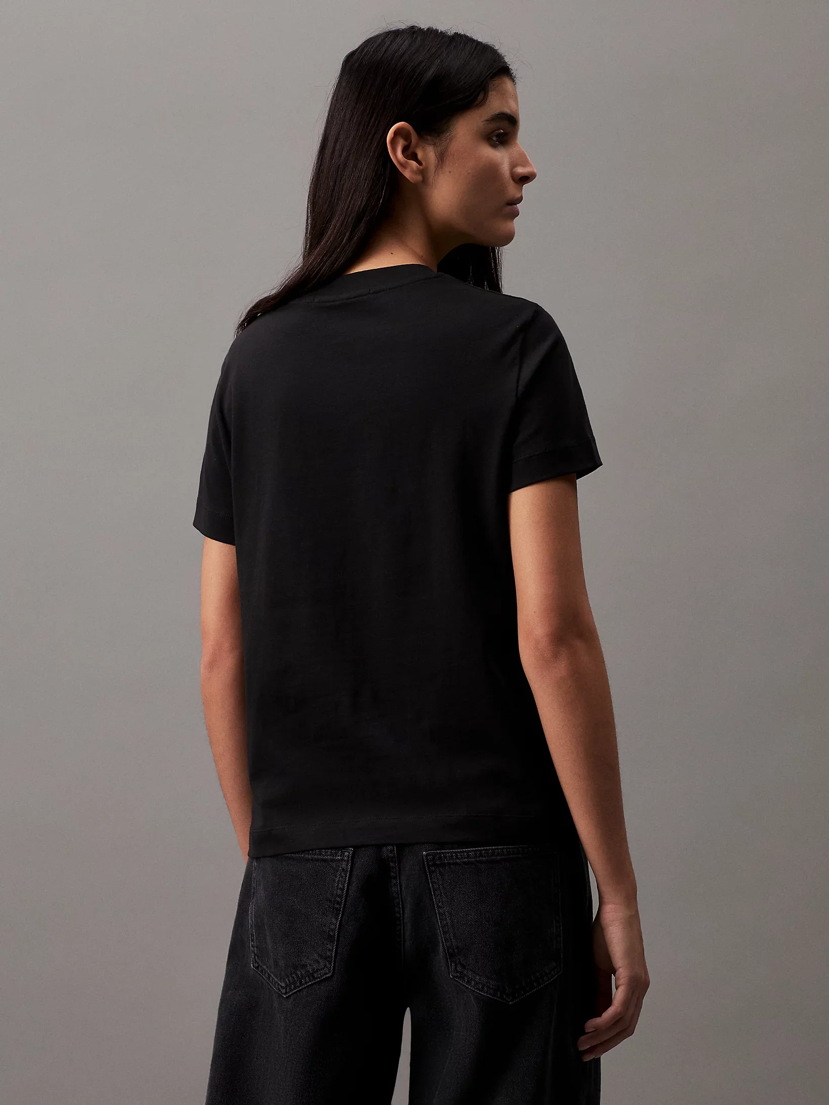 Calvin Klein Jeans Naisten T-Paita, CORE MONOLOGO Musta - Image 2