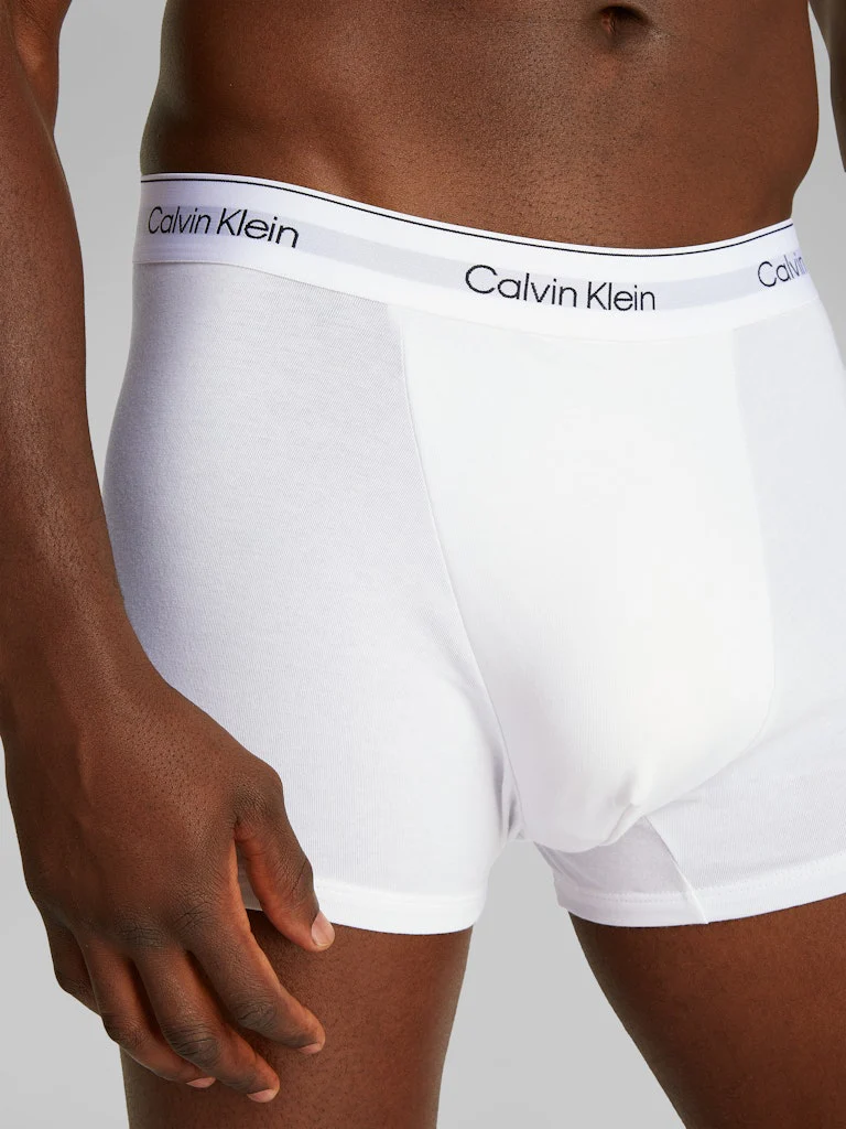 Calvin Klein miesten bokserit, ICON COTTON TRUNK 3PK WHITE Valkoinen - Image 4