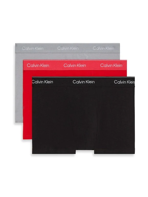 Calvin Klein miesten bokserit, RELAXED FIT TRUNK 3 PACK Punainen