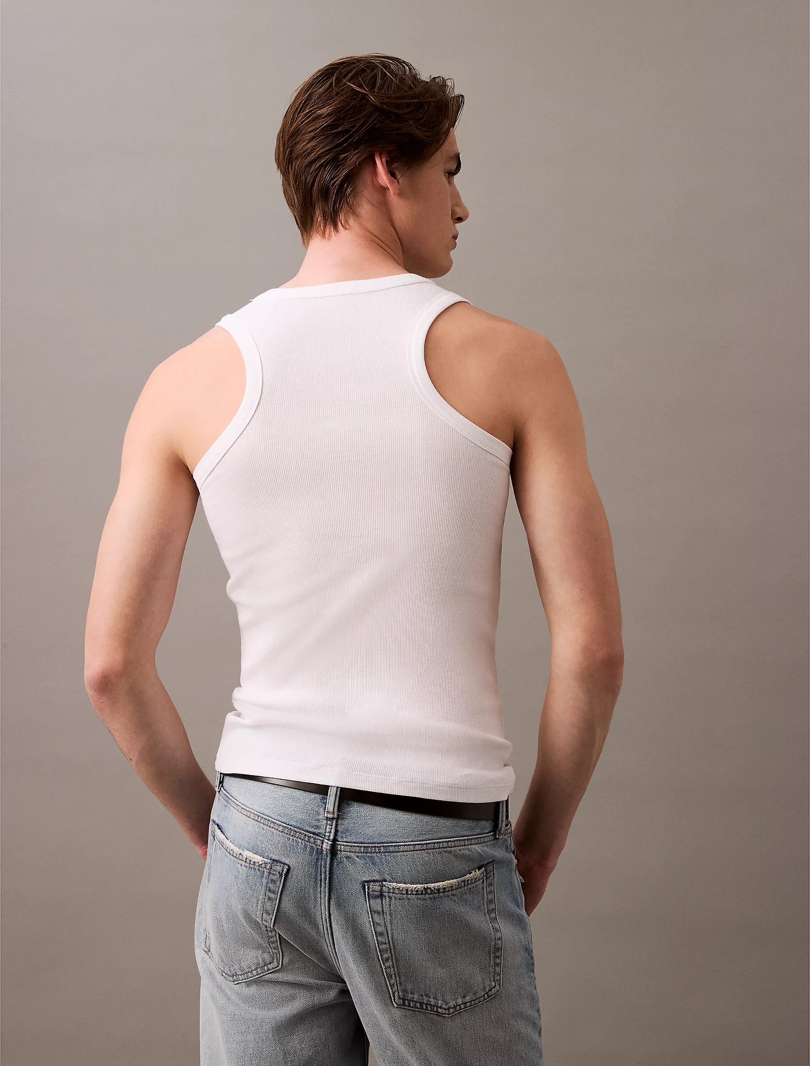 Calvin Klein miesten hihaton paita, TANK TOP Valkoinen - Image 2
