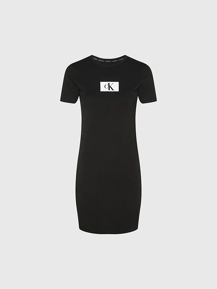 Calvin Klein, Naisten Yöasu, CK S/S NIGHTDRESS Musta