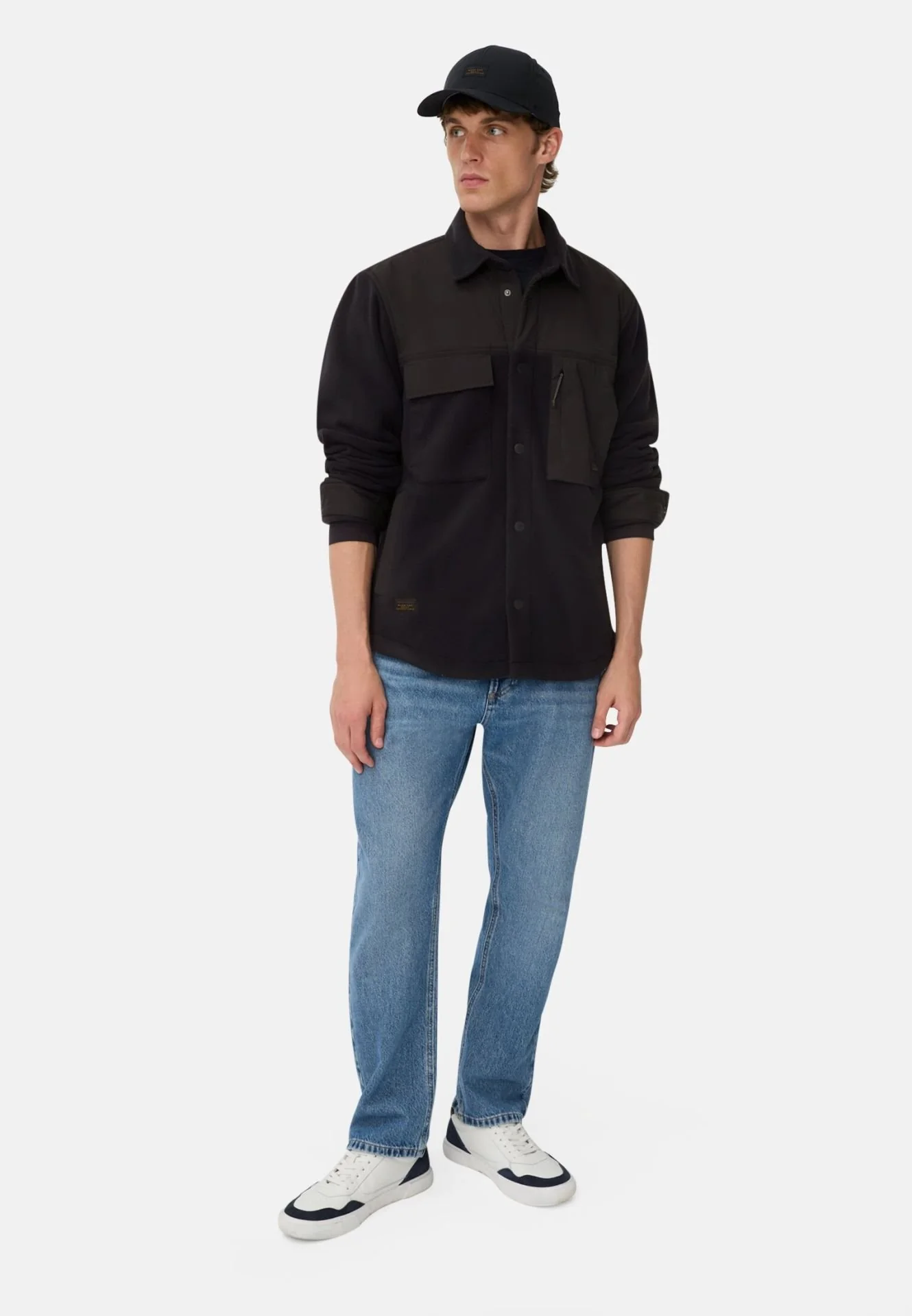 Camel Active miesten paita, CASUAL OVERSHIRT FLEECE Tummansininen - Image 2