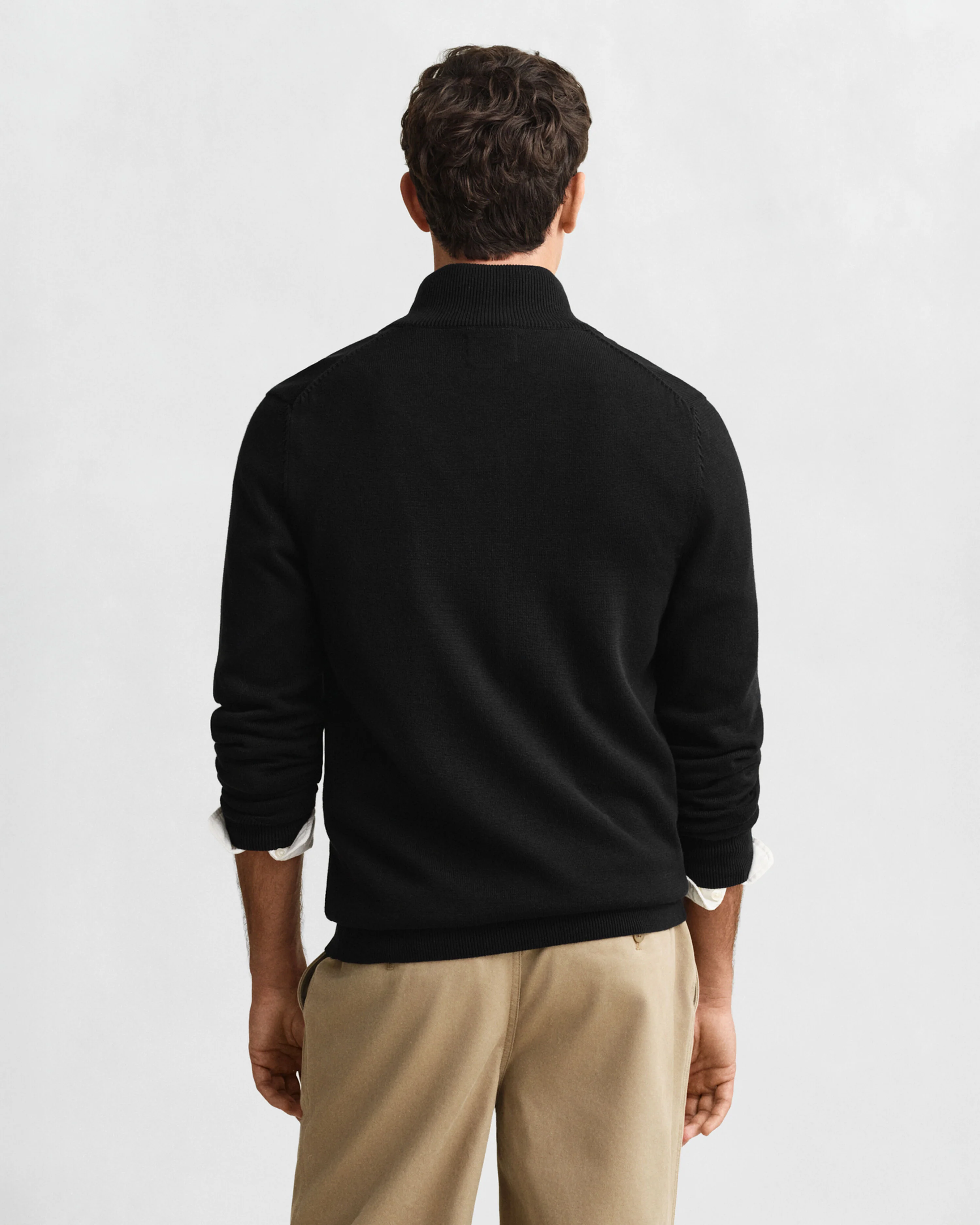 Gant miesten neuletakki Casual Cotton Zip Cardigan, musta - Image 2