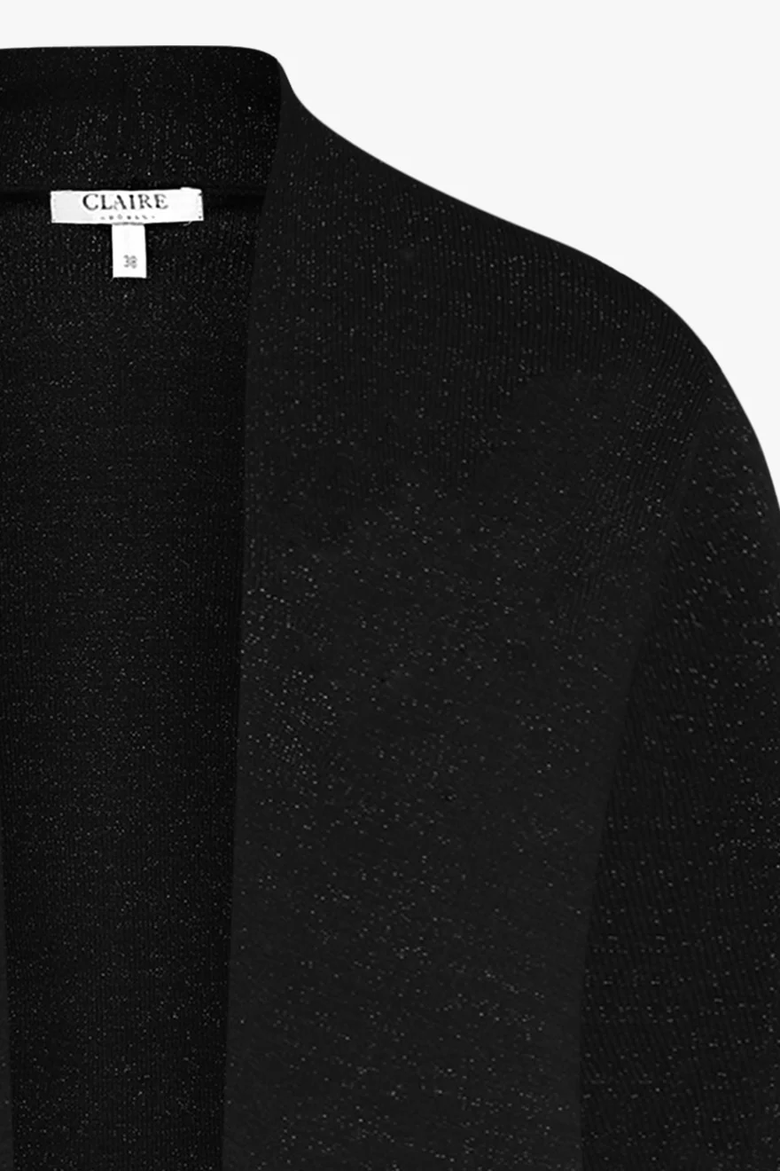 Claire naisten neuletakki Celine Cardigan Lurex, musta - Image 3