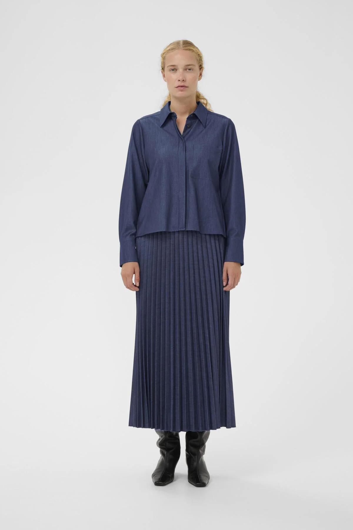 Inwear naisten paitapusero CHERRIEIW SHIRT, Dark Denim - Image 5