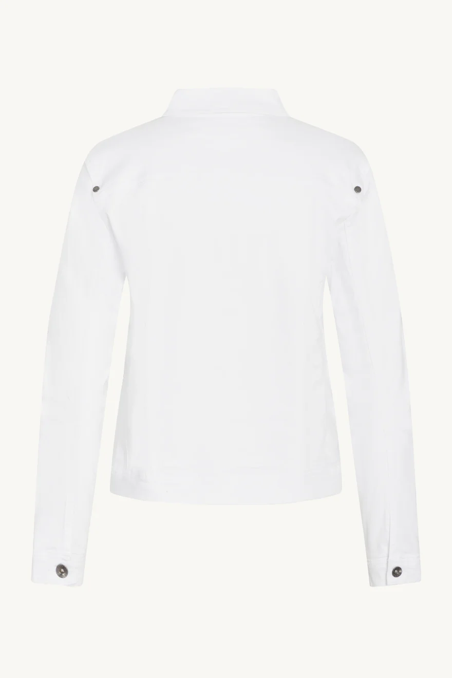 Claire naisten farkkutakki, ELAINE DENIM JACKET WHITE Valkoinen - Image 3