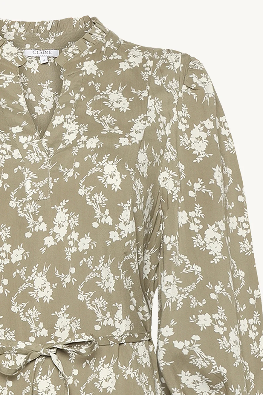 Claire naisten mekko, DAGMARA DRESS Vihreä Kuosi - Image 3