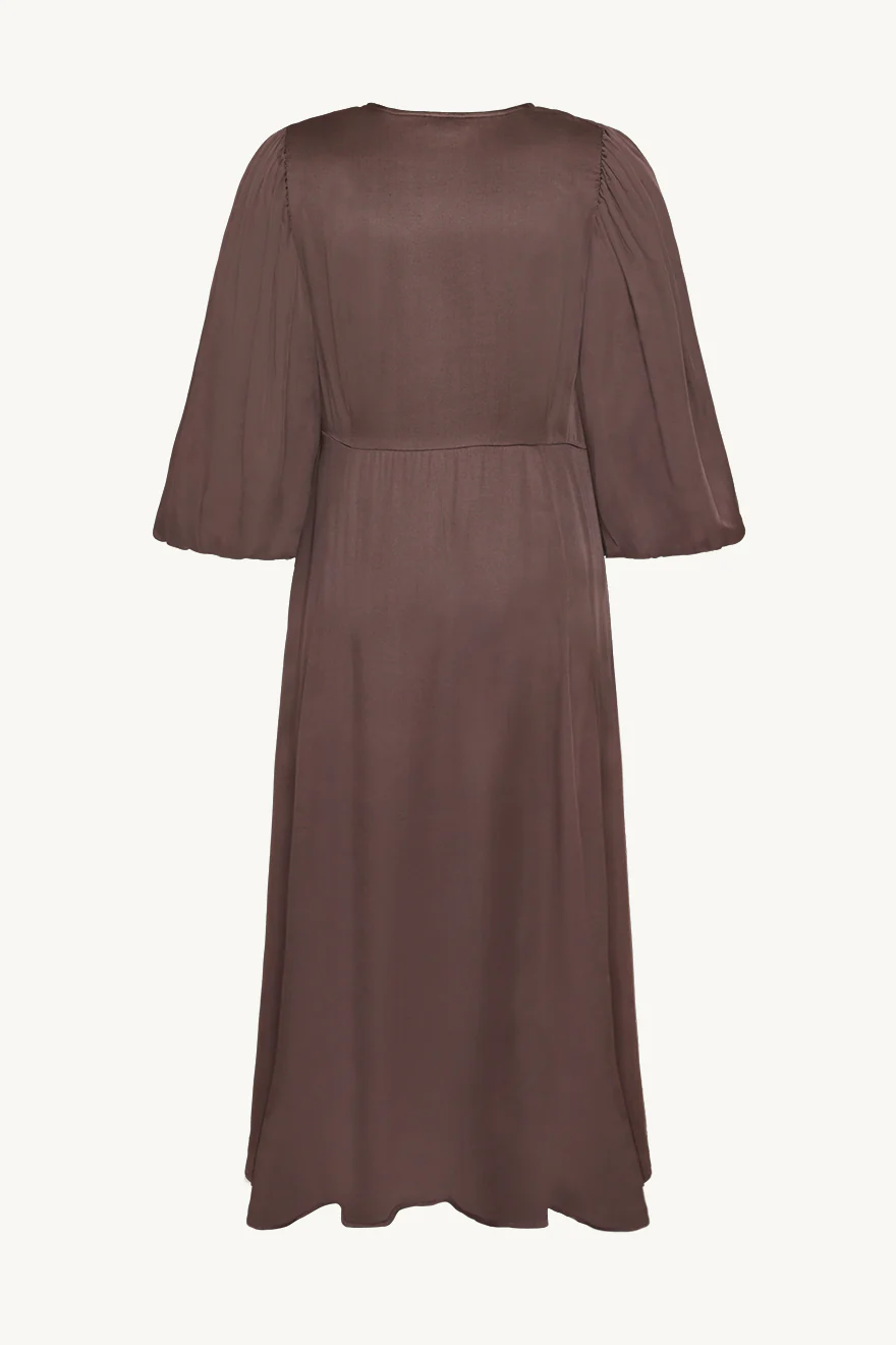 Claire naisten mekko, DUNIA DRESS Tummanruskea - Image 2