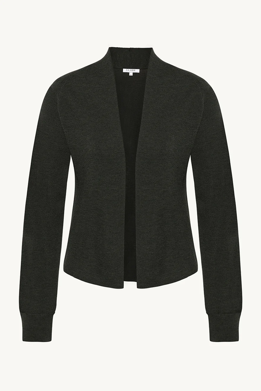 Claire Naisten Neuletakki, CELINE CARDIGAN 100% EASY CARE MERINO Armeijanvihreä