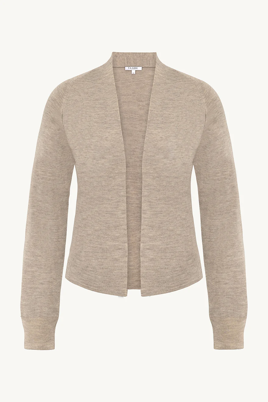 Claire Naisten Neuletakki, CELINE CARDIGAN 100% EASY CARE MERINO Hiekka