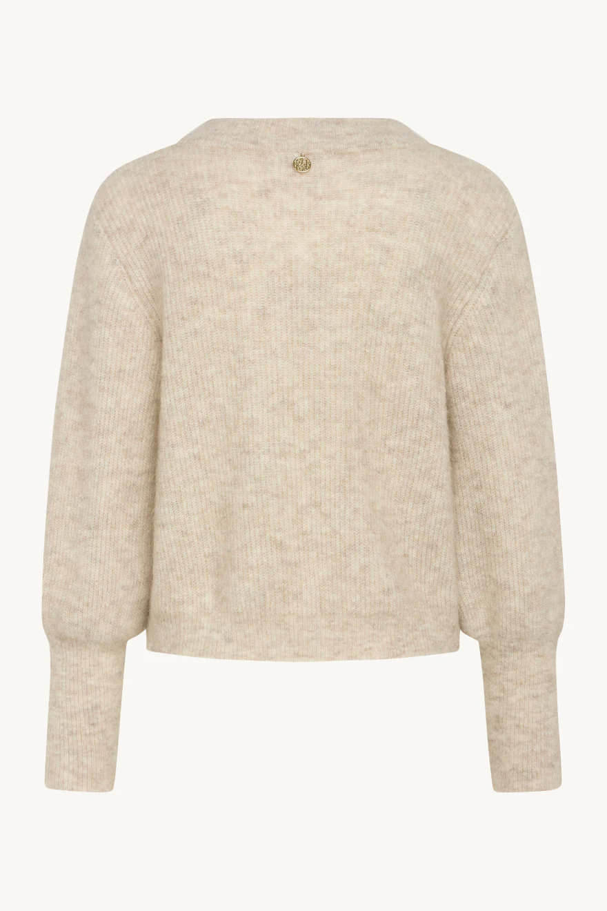 Claire Naisten Neuletakki CHELSEA Vaalea Beige - Image 3