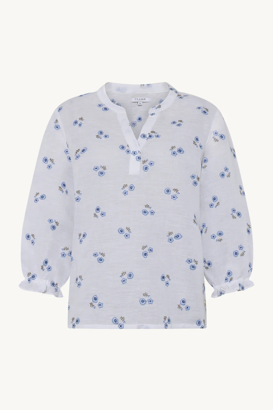 Claire naisten pusero, RIKKELIZA BLOUSE Sininen Kuosi