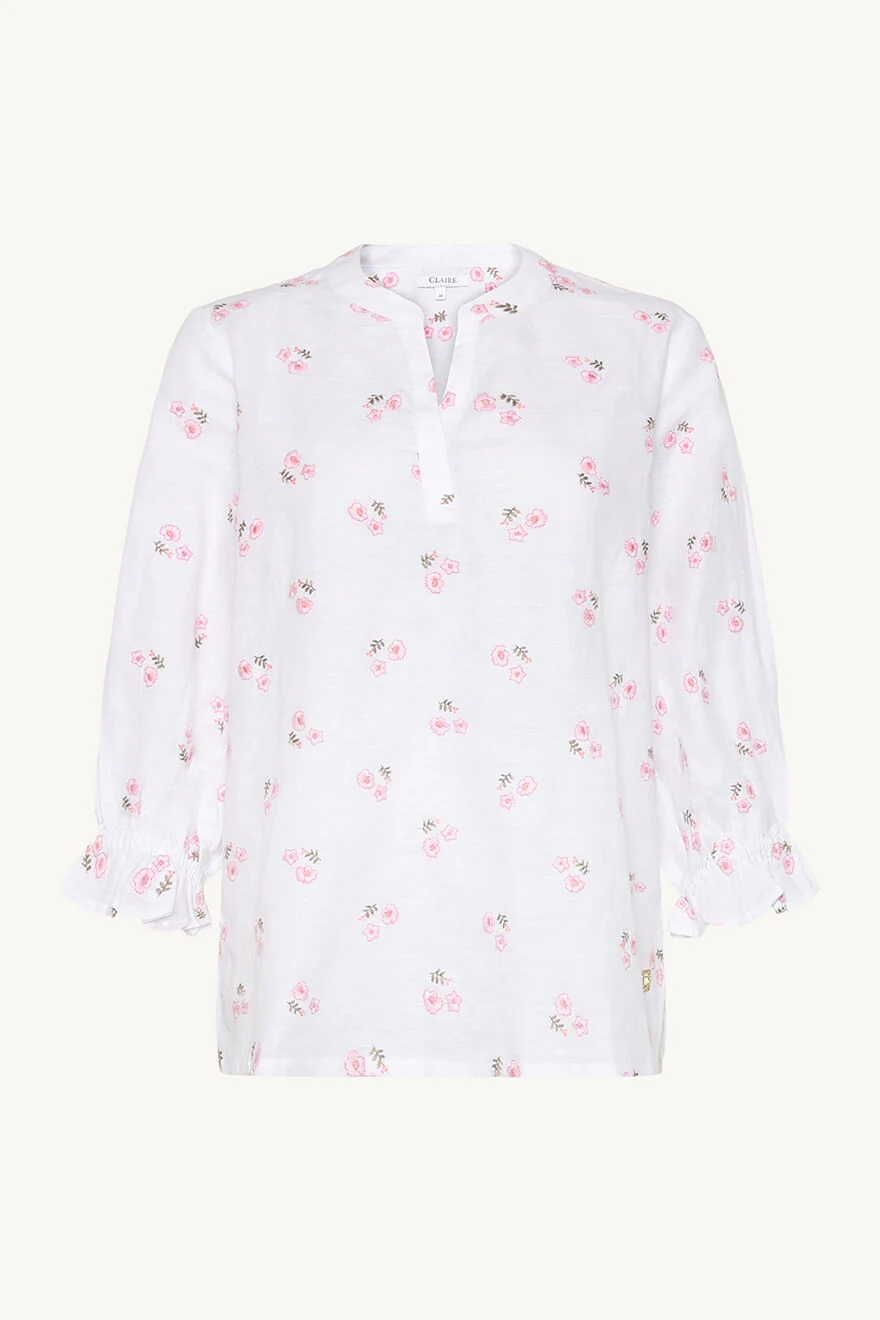 Claire naisten pusero, RIKKELIZA BLOUSE Vaaleanpunainen Kuosi
