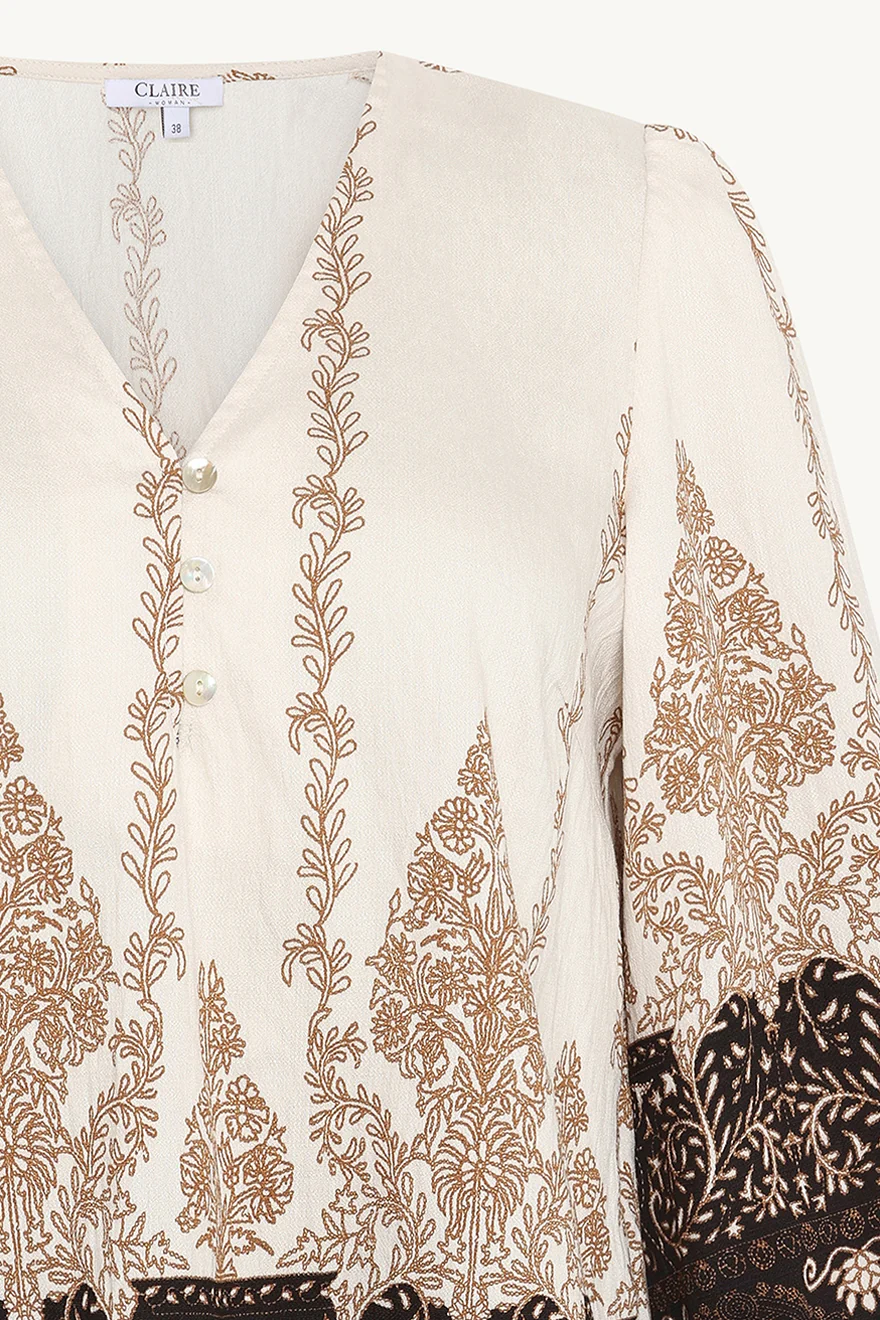 Claire naisten pusero, ROSINE SHIRT Musta Kuosi - Image 3