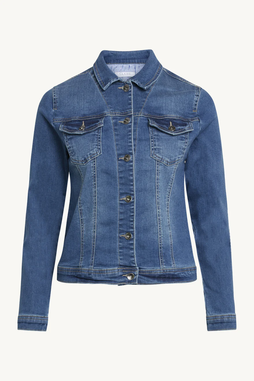 Claire Naisten Farkkutakki, ELAINE DENIM JACKET Sininen, Indigo - Image 8