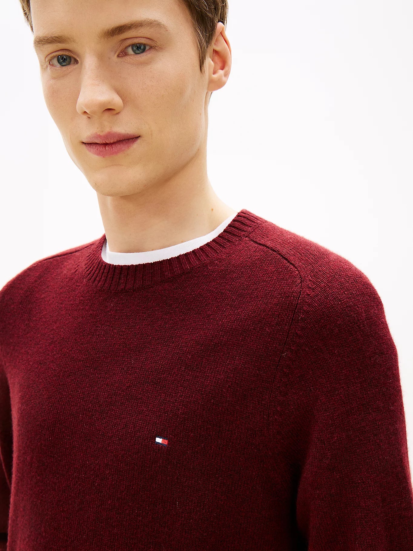 Tommy Hilfiger miesten neulepusero CLAMBSWOOL CREW NECK, viininpunainen - Image 2