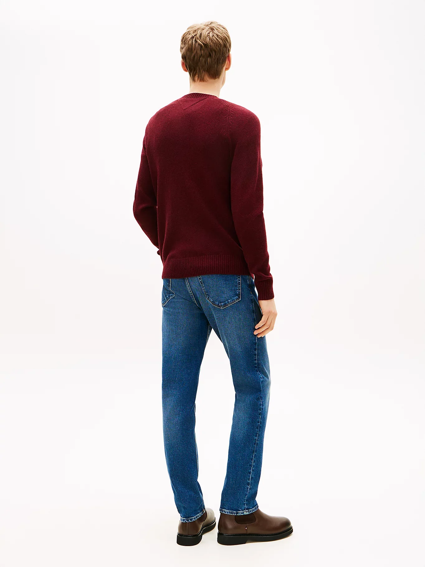 Tommy Hilfiger miesten neulepusero CLAMBSWOOL CREW NECK, viininpunainen - Image 4