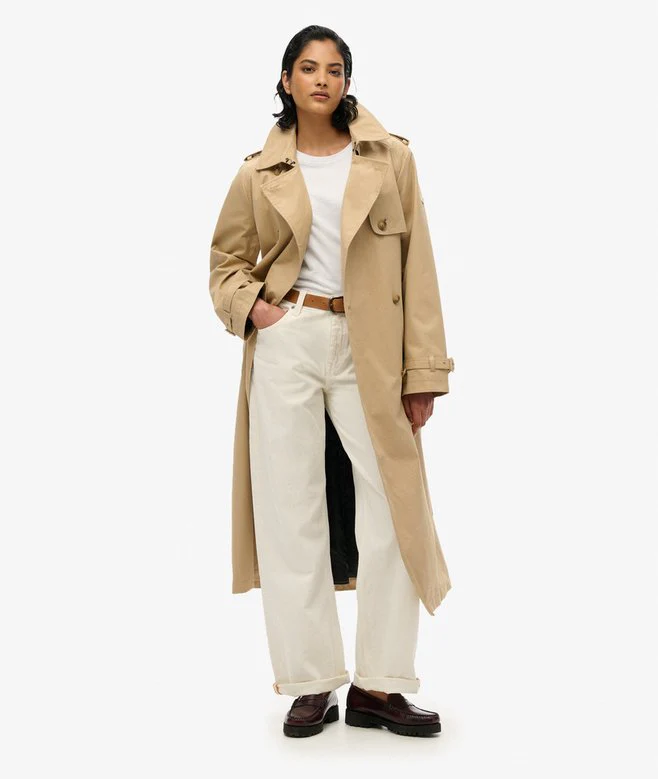 Superdry naisten trenssi Classic Trench Jacket, beige