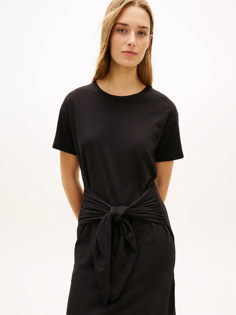 Tommy Hilfiger mekko Co Slub Knot Midi Dress, musta - Image 5