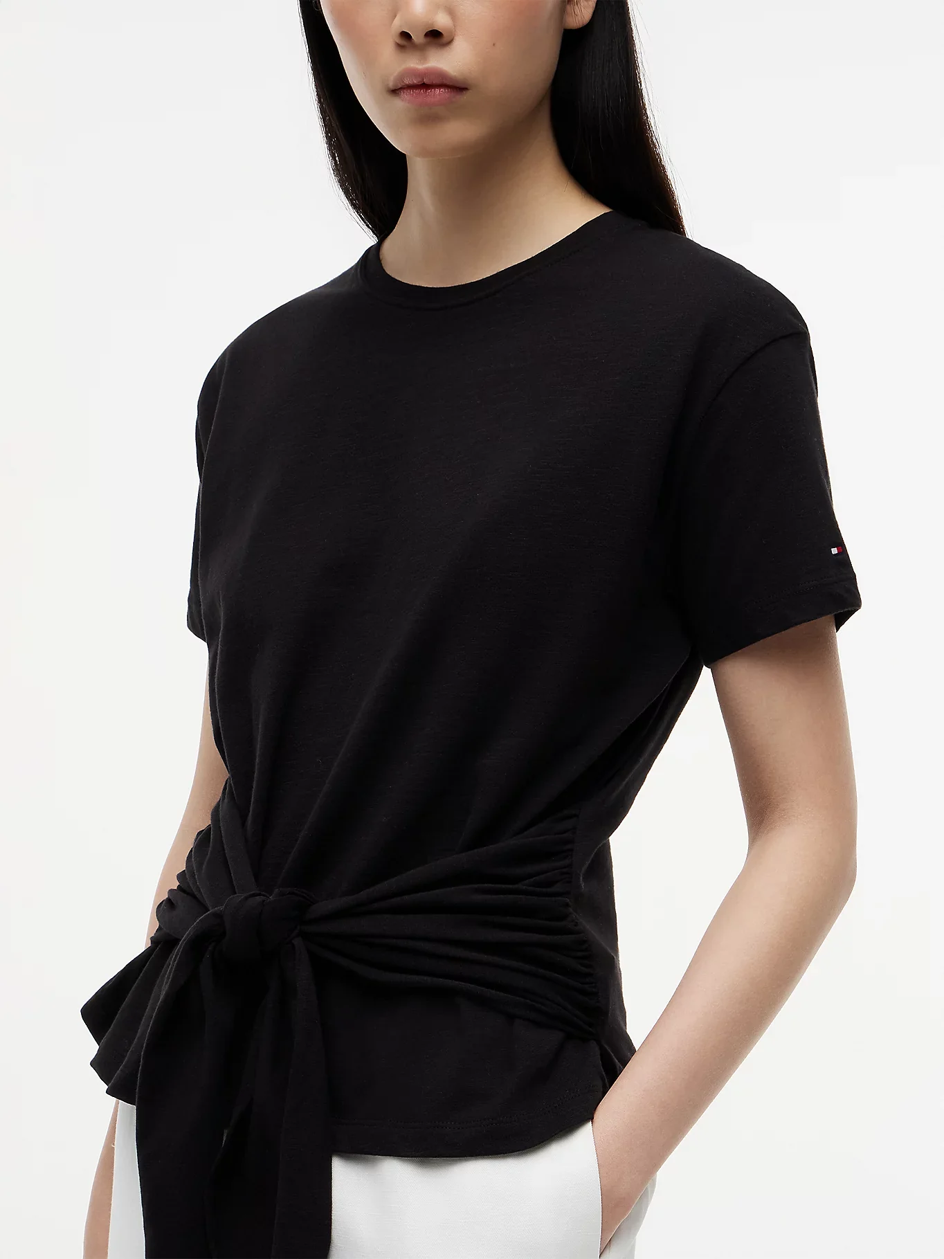 Tommy Hilfiger naisten t-paita CO Slub Knot SS Tee, musta - Image 3