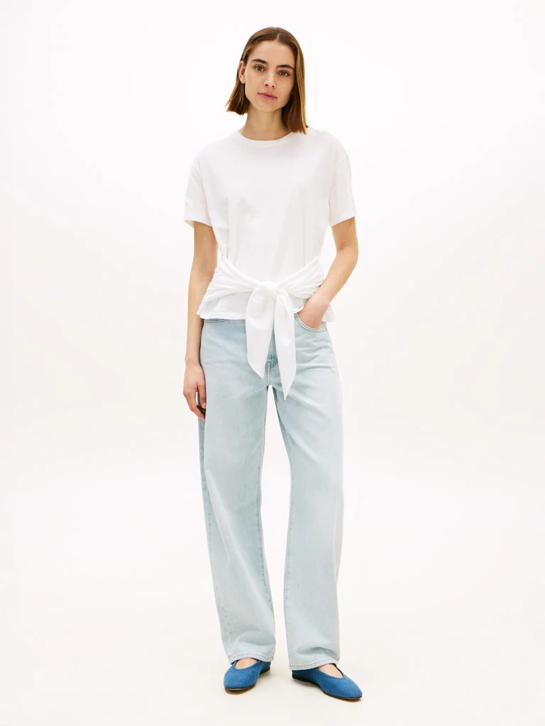 Tommy Hilfiger naisten t-paita Co Slub Knot SS Tee, valkoinen - Image 2