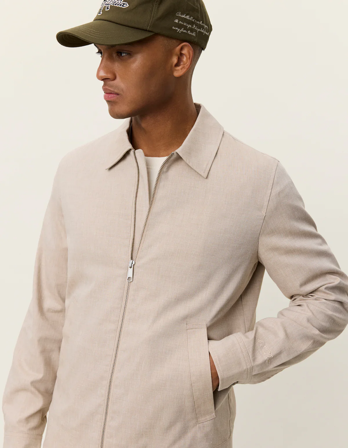 Les Deux Como Coach Slub Jacket BEIGE - Image 6