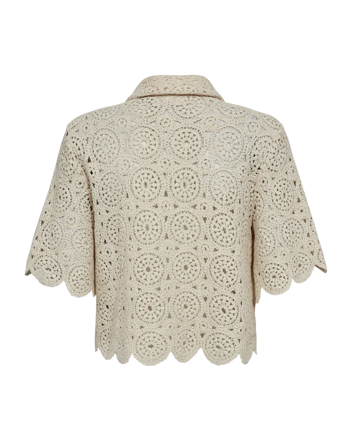 COPENHAGEN MUSE naisten neulepusero, CROCHET CARDIGAN Luonnonvalkoinen - Image 2