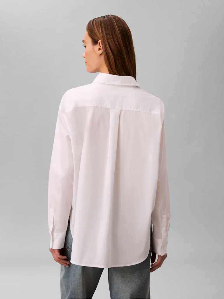 Calvin Klein Jeans naisten paitapusero Cotton Poplin Relaxed Shirt, valkoinen - Image 2