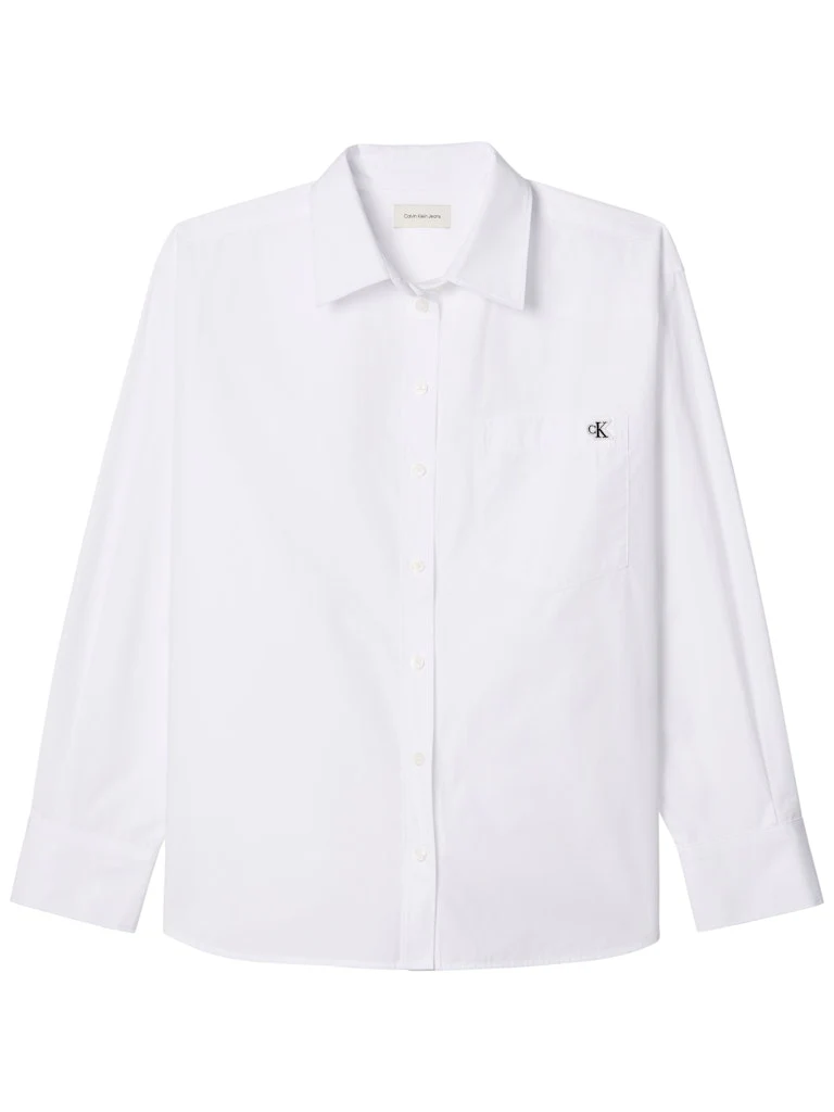 Calvin Klein Jeans naisten paitapusero Cotton Poplin Relaxed Shirt, valkoinen - Image 5