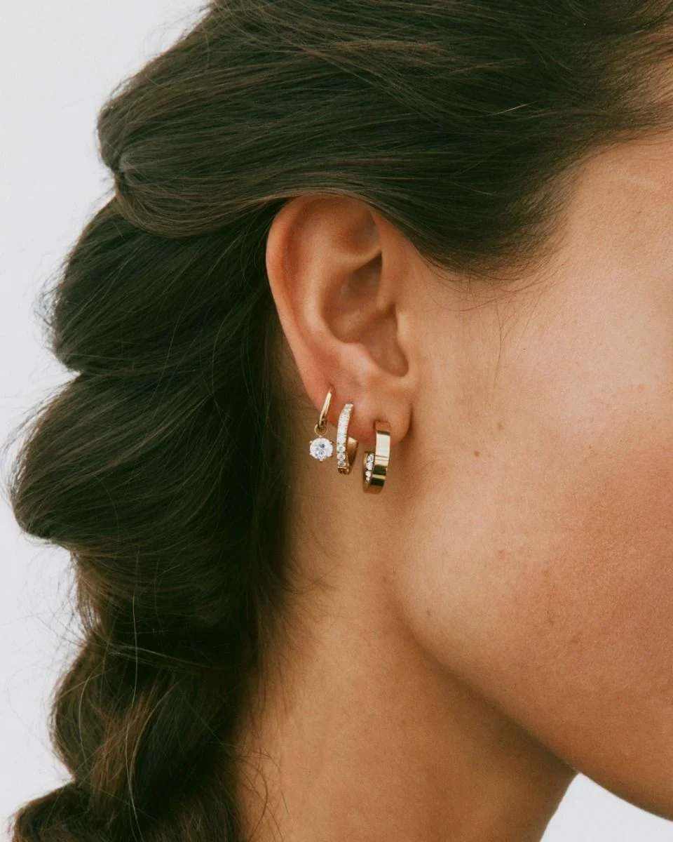 Edblad korvakorut Crown Hoops Gold, Gold pleated - Image 2