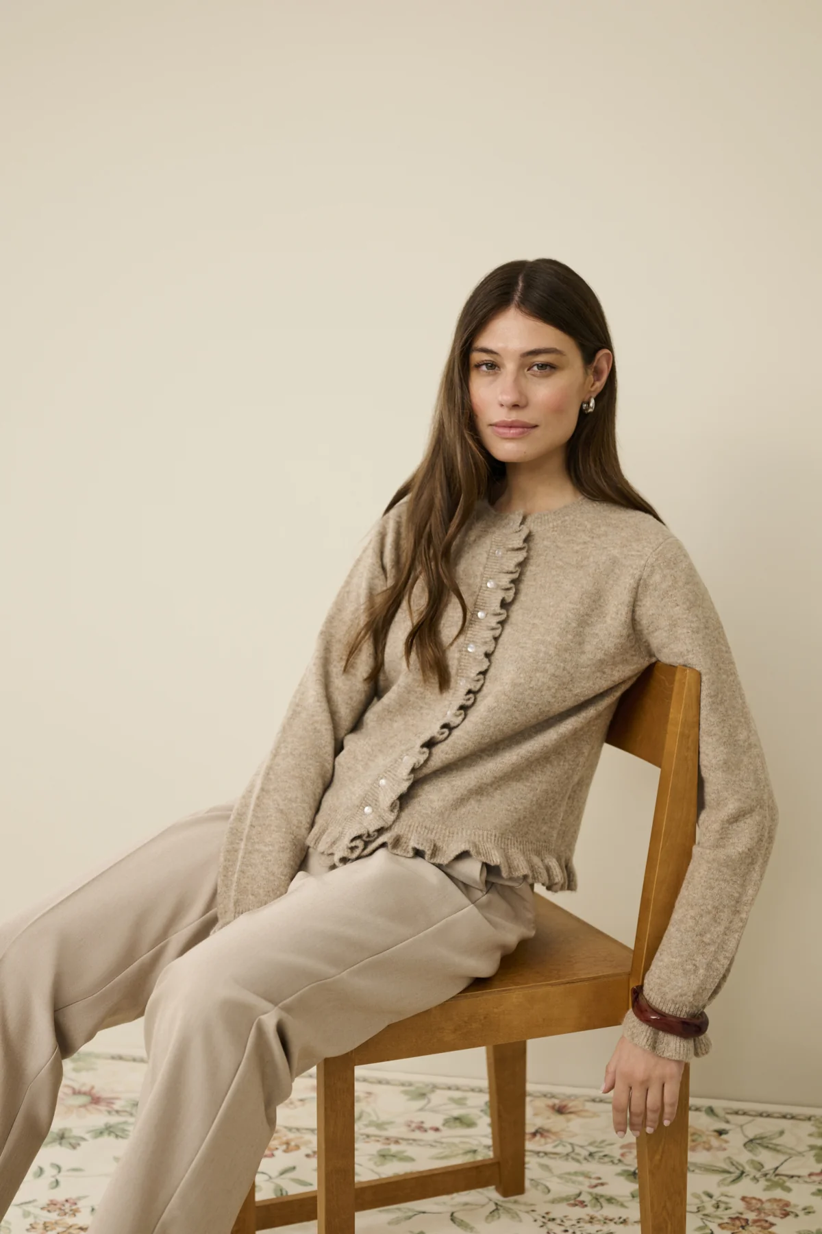 Culture naisten housut CUcollina Pants, Dune Melange - Image 10