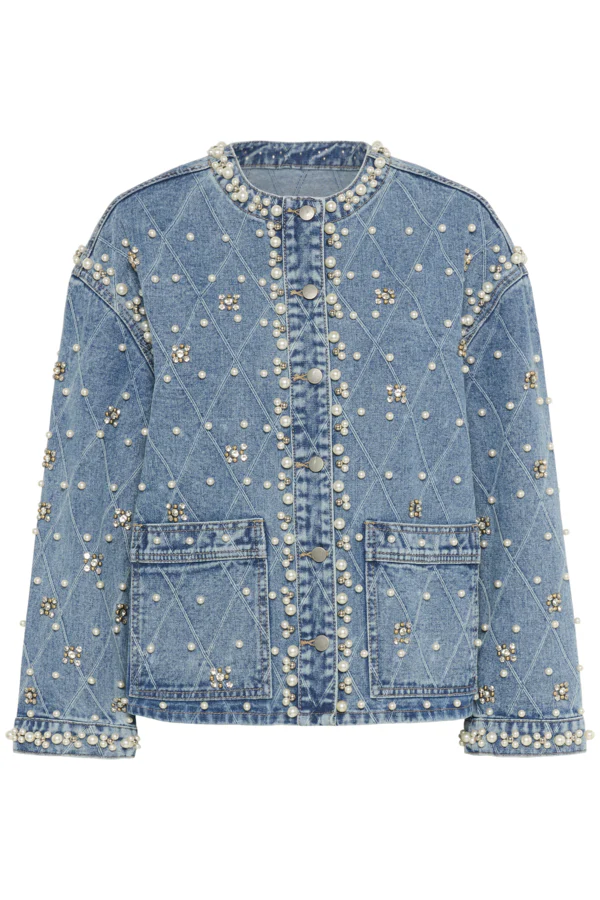 Culture naisten farkkutakki, CUALYS DENIM JACKET Light Blue Wash - Image 3