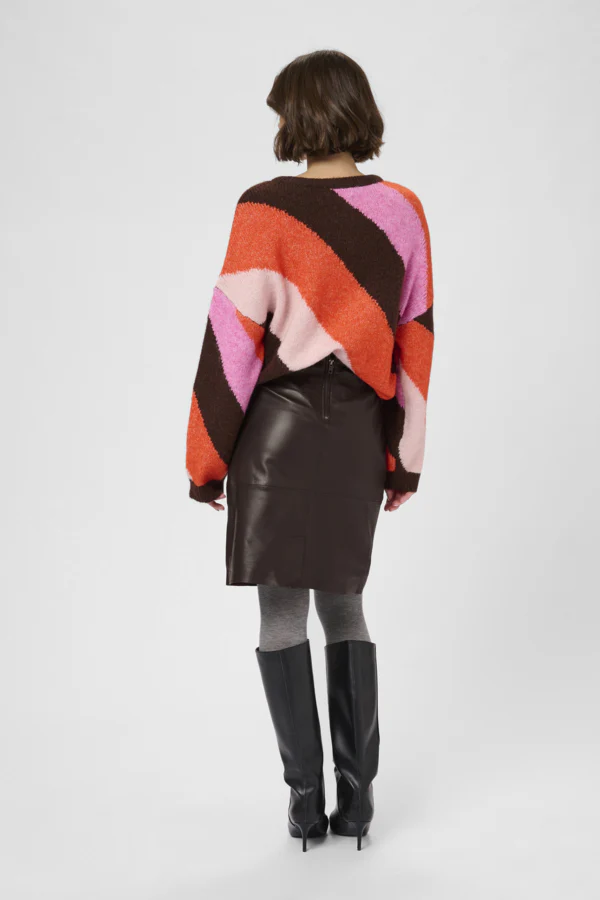 Culture naisten hame CUberta Leather Skirt, Coffee bean - Image 3