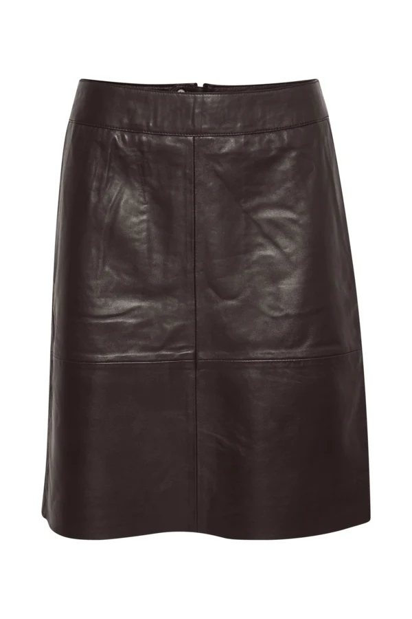 Culture naisten hame CUberta Leather Skirt, Coffee bean - Image 4