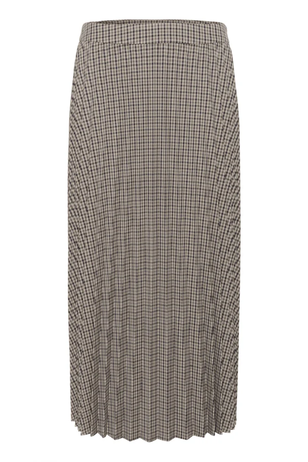 Culture naisten hame, CUCHECKA LONG SKIRT Brown Check - Image 4