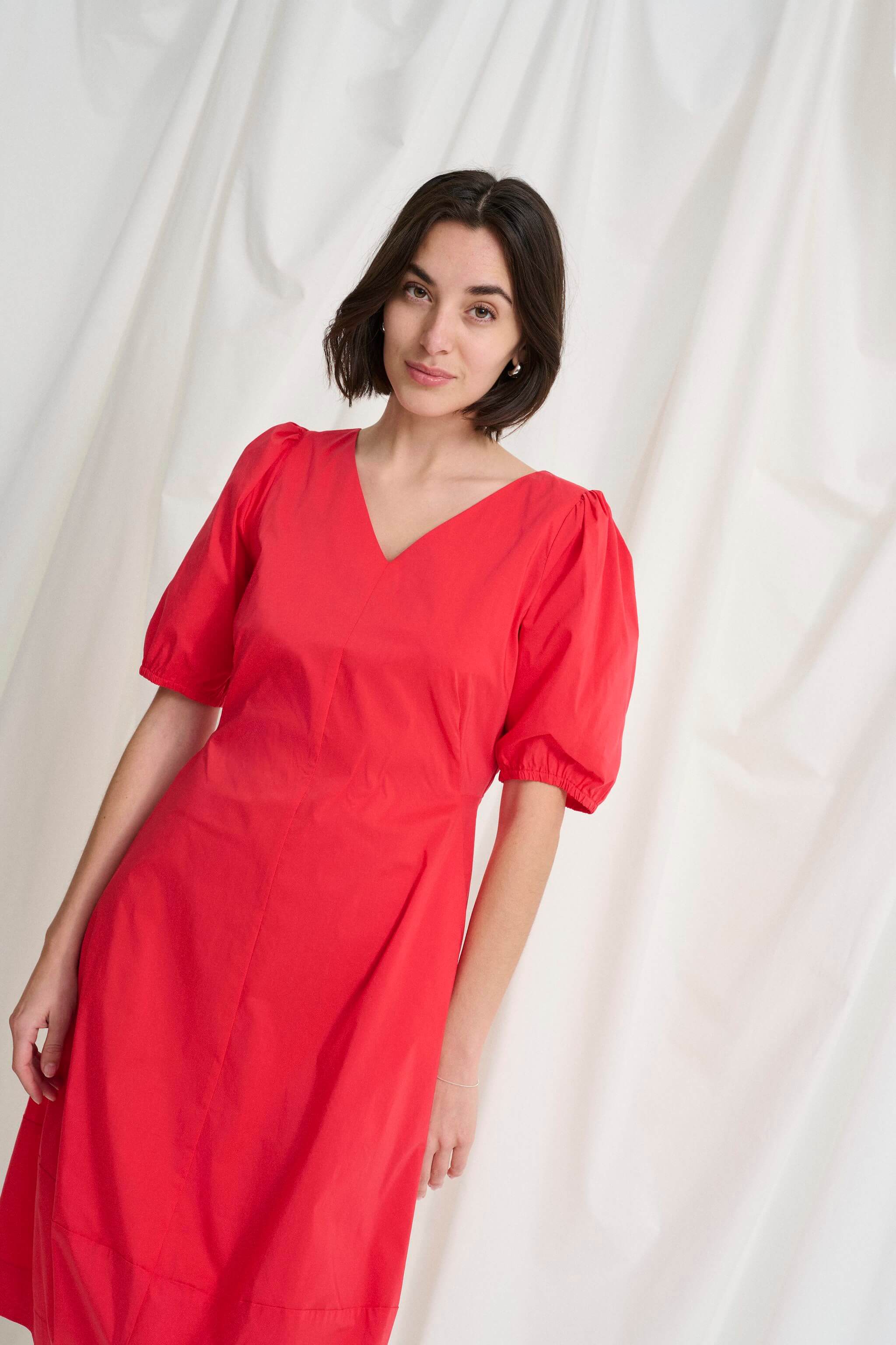 CULTURE, Naisten Mekko, ANTOINETT SS DRESS Fiery Red - Image 6