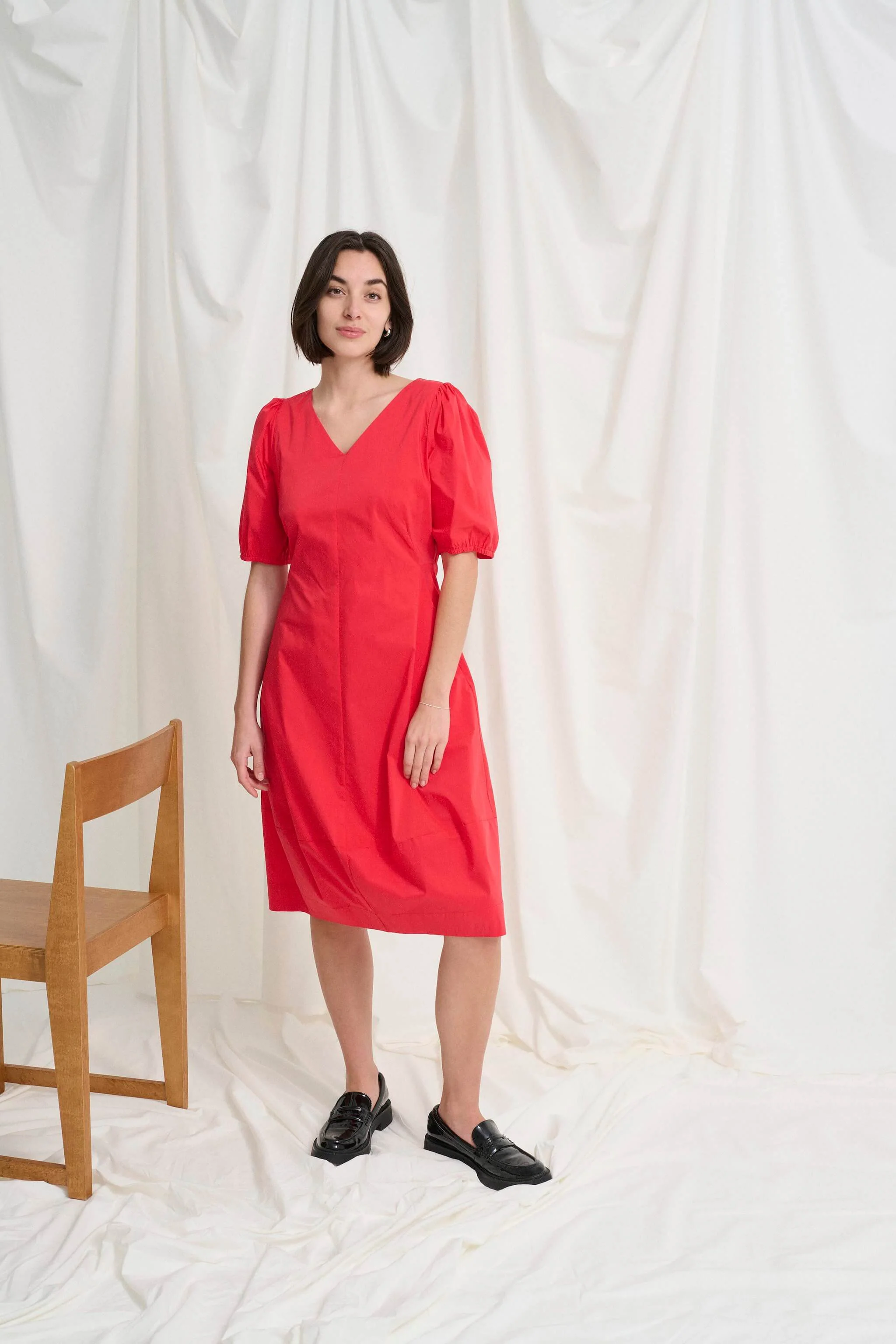 CULTURE, Naisten Mekko, ANTOINETT SS DRESS Fiery Red - Image 7