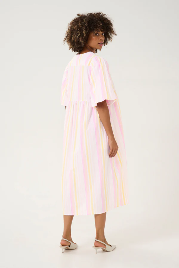 Culture naisten mekko, CUBEHA DRESS Pink/Yellow/Lavender - Image 2