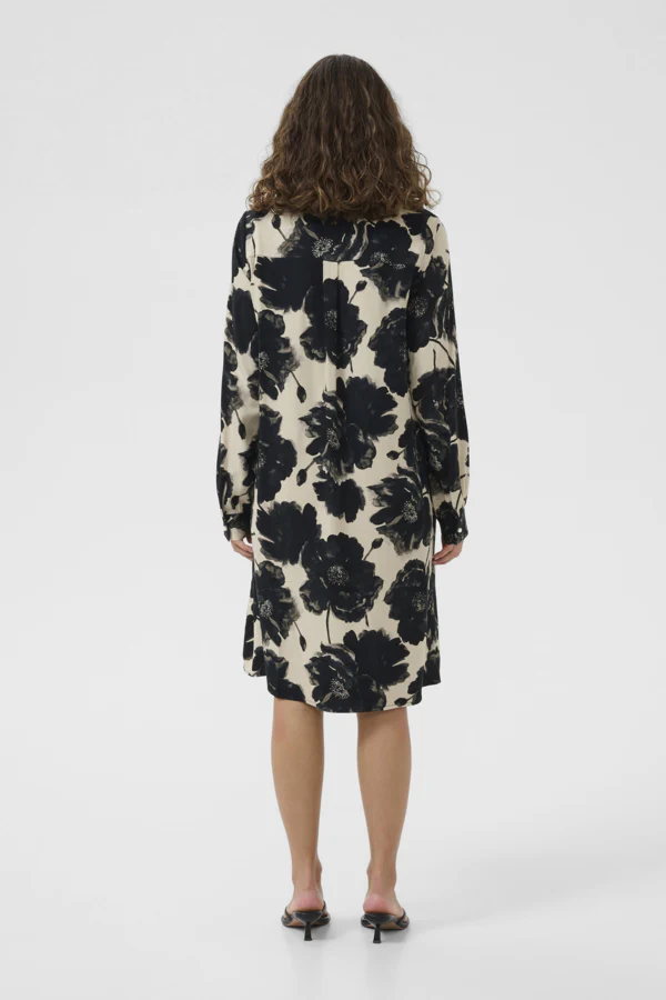CULTURE naisten mekko, CURACHEL ELITHA SHORT DRESS Black/Offwhite Flowe - Image 2