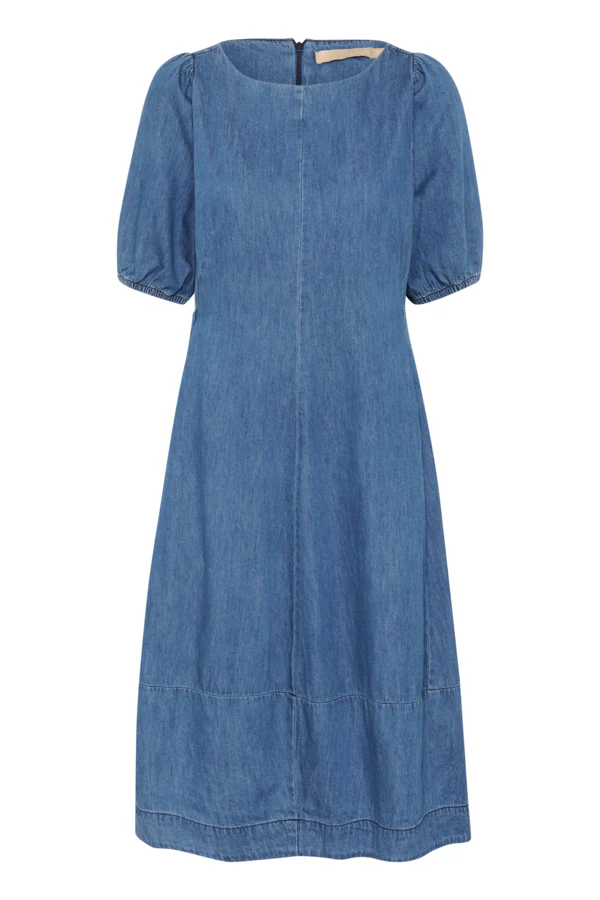 Culture naisten mekko, RIVA ARPA DRESS Dark Blue Wash - Image 3