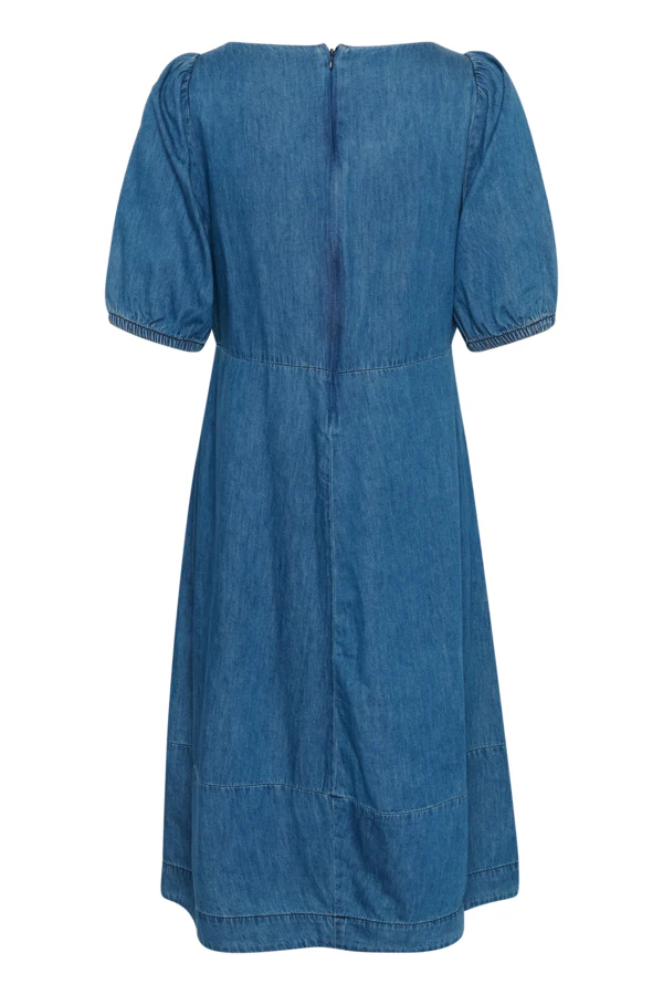 Culture naisten mekko, RIVA ARPA DRESS Dark Blue Wash - Image 4