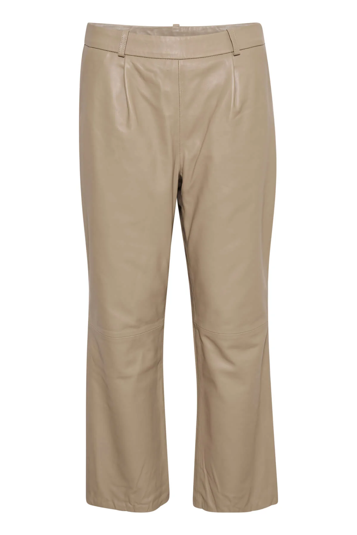 Culture Naisten Nahkahousut, Benja Leather Pant Vaalea Beige - Image 3