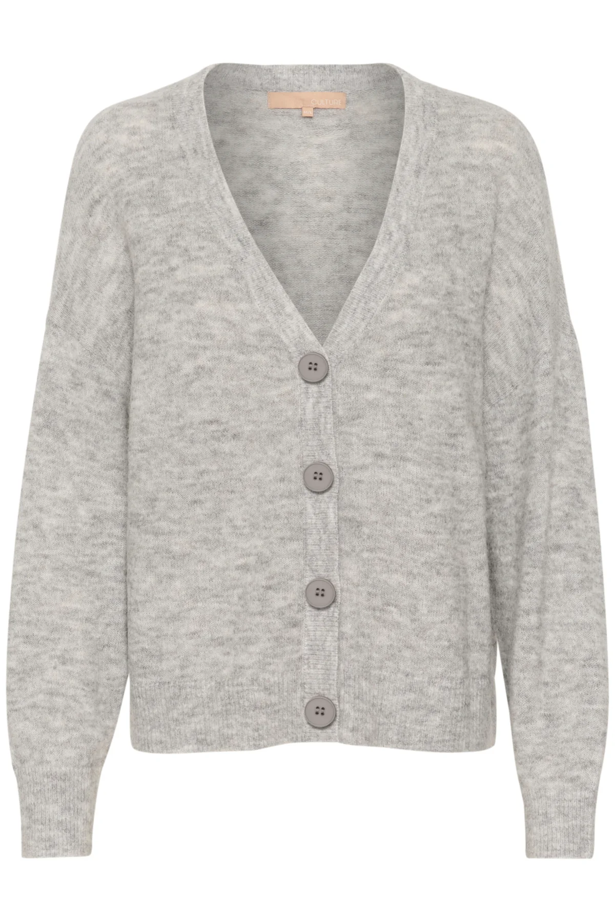 Culture Naisten Neuletakki, K-CACHEIA CARDIGAN Light Grey Melange - Image 3