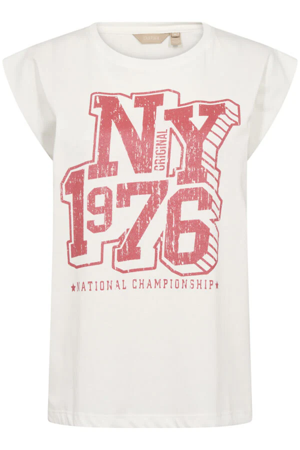 Culture naisten t-paita, CUROXY T-SHIRT White/Red - Image 3