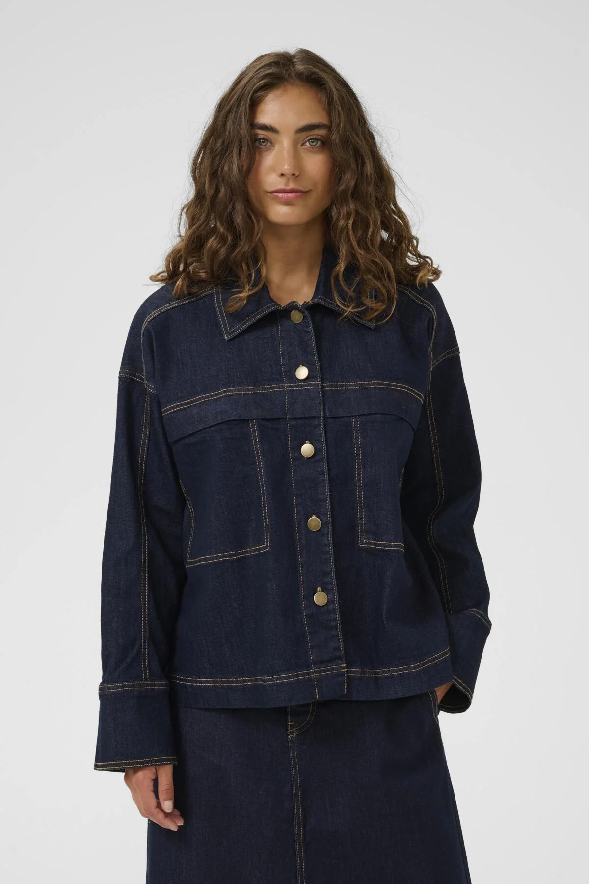 Culture naisten farkkutakki Cumoya Bobbie Jacket, Rinse Wash