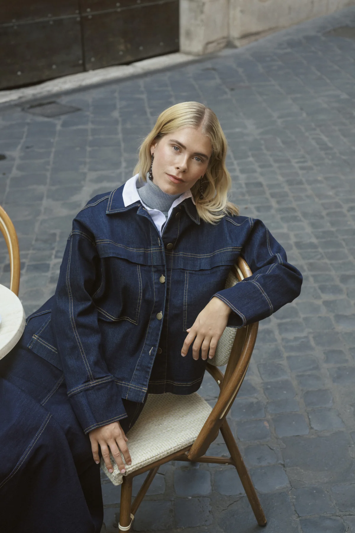 Culture naisten farkkutakki Cumoya Bobbie Jacket, Rinse Wash - Image 8