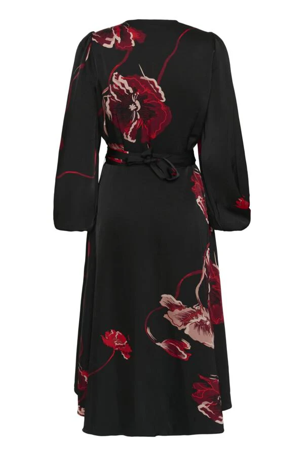 Inwear Dawn Basira Wrap Dress, Black Poppy Rose - Image 4