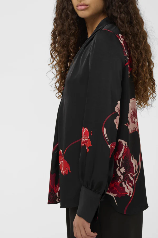 Inwear naisten paitapusero DAWNIW V-NECK Black, Poppy Rose - Image 3