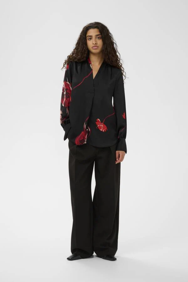 Inwear naisten paitapusero DAWNIW V-NECK Black, Poppy Rose - Image 4