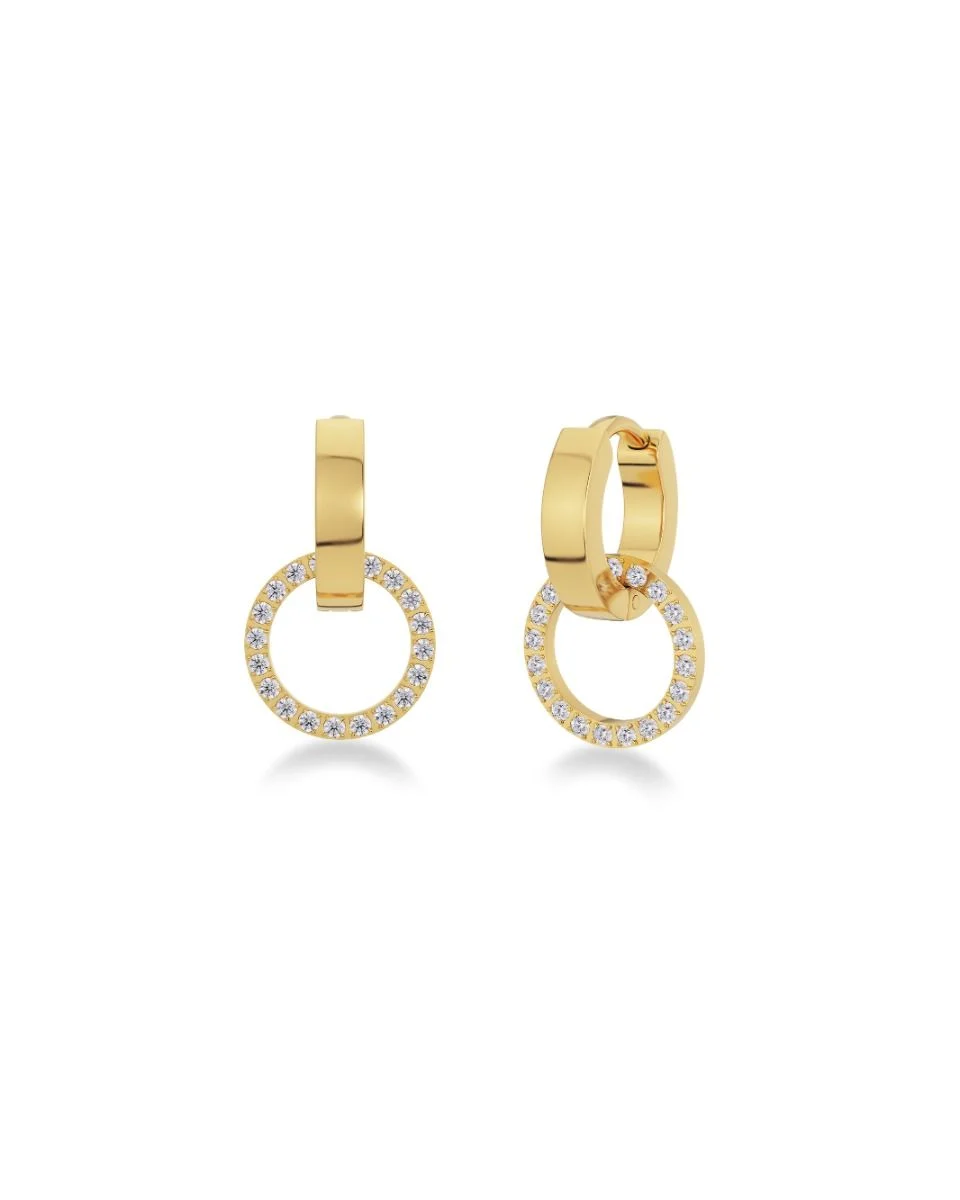 Edblad korvakorut, ETERNAL ORBIT EARRINGS STEEL Kullankeltainen